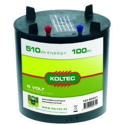 Koltec Batterij 6 Volt 510Wh rond 100Ah alkaline
